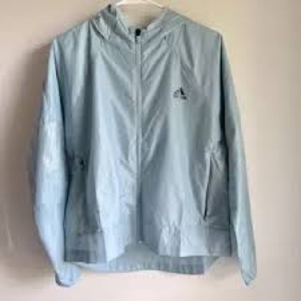 Adidas Sky Blue Light Weight Hooded Jacket- XL